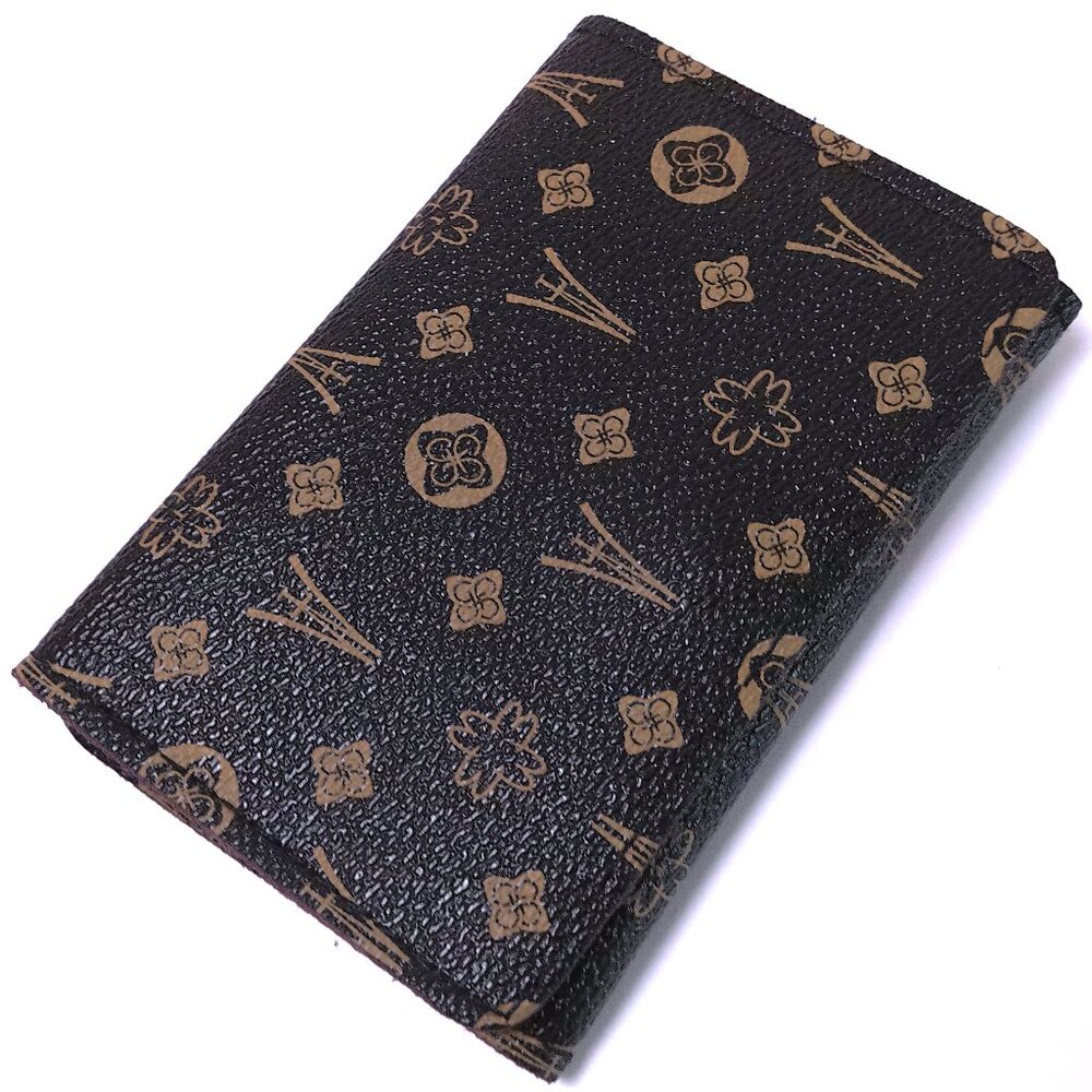 Woman's Trifold Wallet dark brown monogram unbranded NEW light-weight small